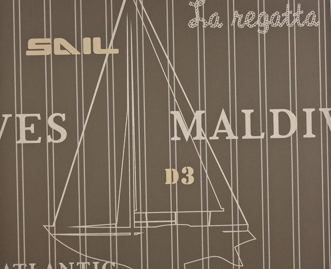 Dutch Wallcoverings Vliesbehang maritiem dessin - beige