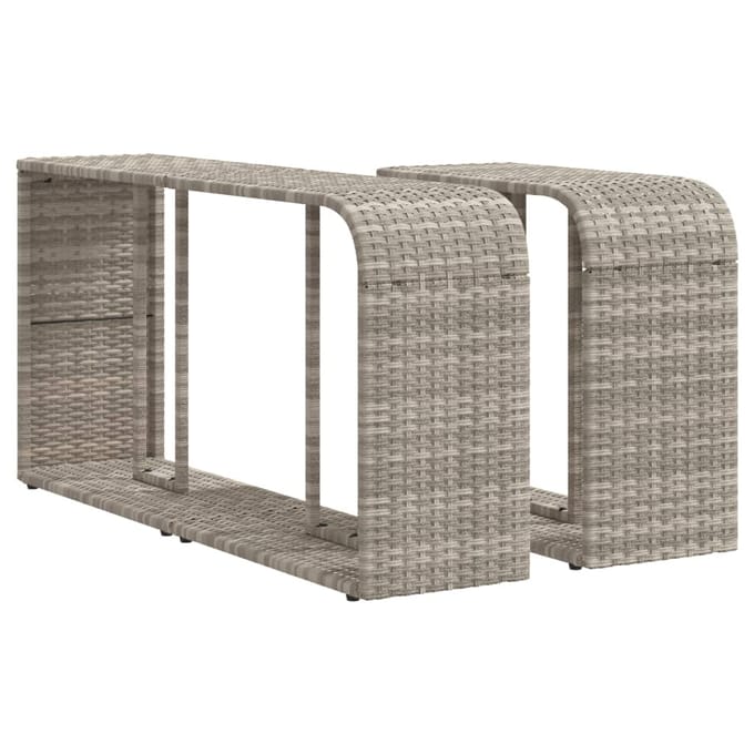 vidaXL - Opbergschappen - 2 - st - poly - rattan - lichtgrijs