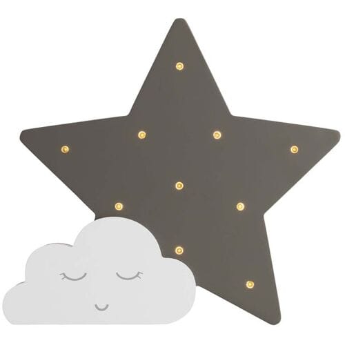 Prénatal decoratie ster met LED-lampjes Taupebrown unisex