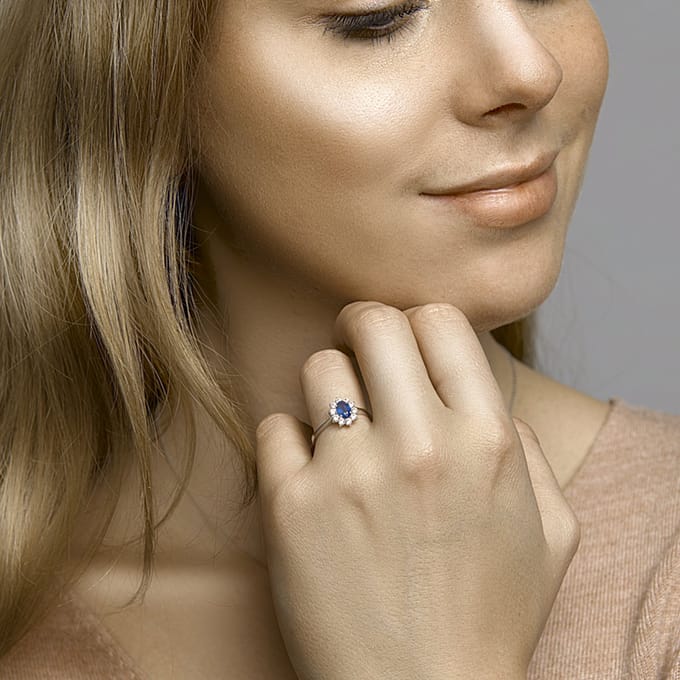 Ring Saffier En Zirkonia