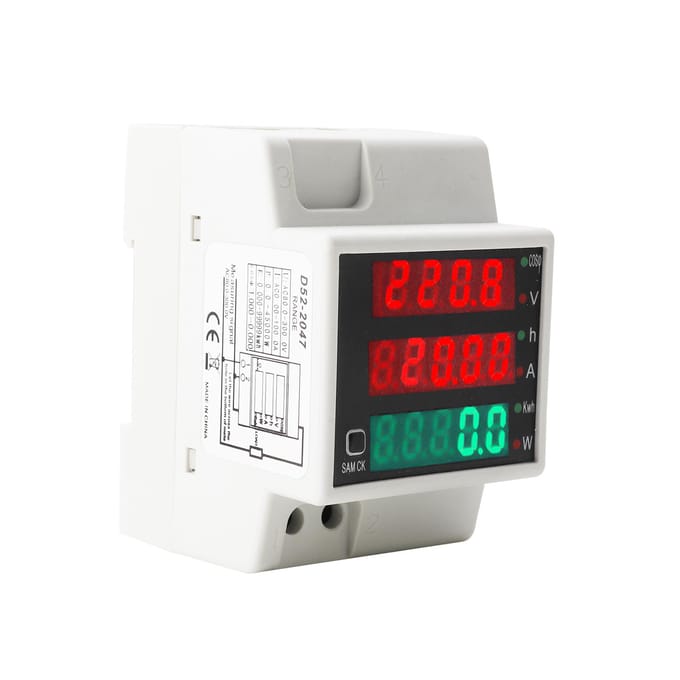 AC80-300V 100A Digitale Energiemeter DIN Rail Multimeter Elektrische Vermogensmeter kWh Meter wit