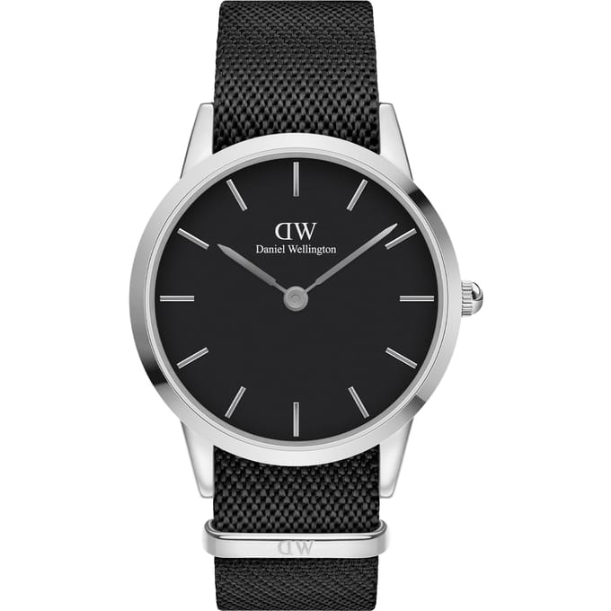 Daniel Wellington DW Watch Iconic Black NATO Dial 40mm Silver