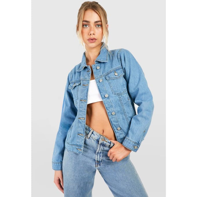 boohoo Dames Denim Western Jas | Lichtblauw | Maat: 34
