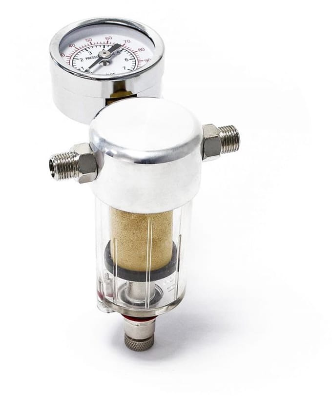 Airbrush Compressor Mini Filter 1/8" (9,51 mm) – Luchtfilter met Waterafscheider & Manometer – Airbrush Accessoire