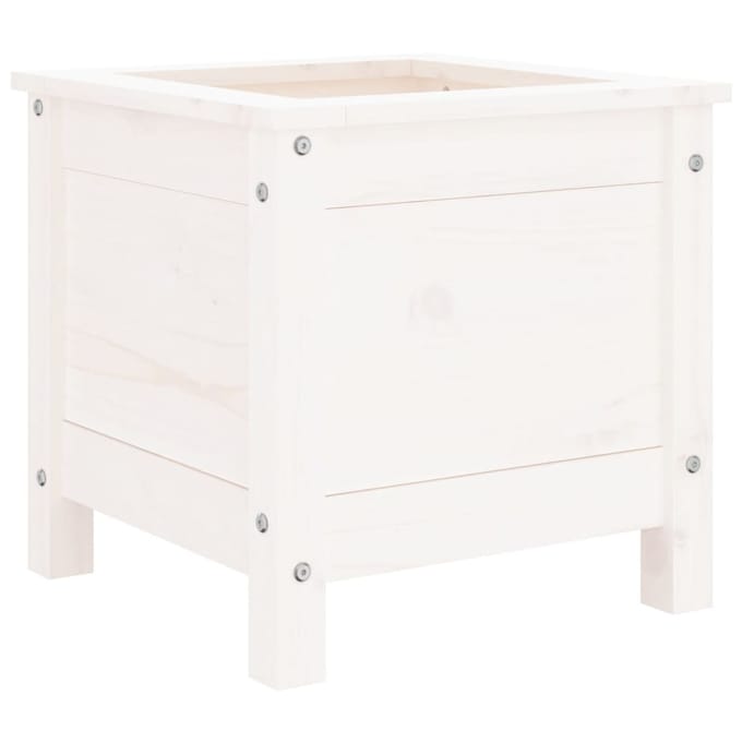 vidaXL - Plantenbak - 40x40x39 - cm - massief - grenenhout - wit