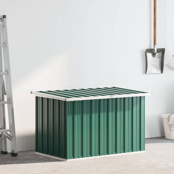 vidaXL - Opbergdozen - Gegalvaniseerd - staal - 109 - x - 67 - x - 65 - cm - Groen