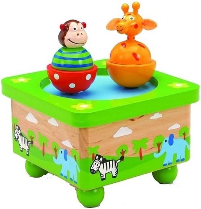 Muziekdoosje Dansende Aap en Giraffe
