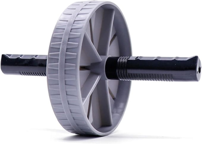 Buikspierwiel - Core Trainer - Thuis Trainen - Comfortabele Grip - Diameter 15cm - Grijs