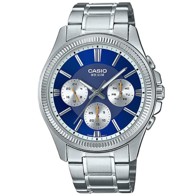 Casio Casio Collectie Heren Zilveren Horloge MTP-1375PD-2A1VEF