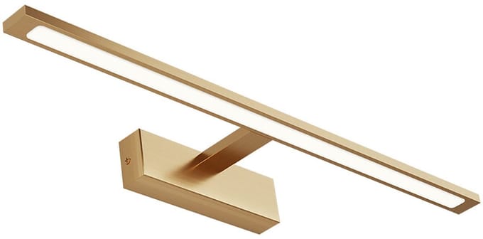 LED Spiegellamp - Braytron - 12W 900lm - Aanpasbare Lichtkleur CCT - IP44 - Rechthoek - Goud