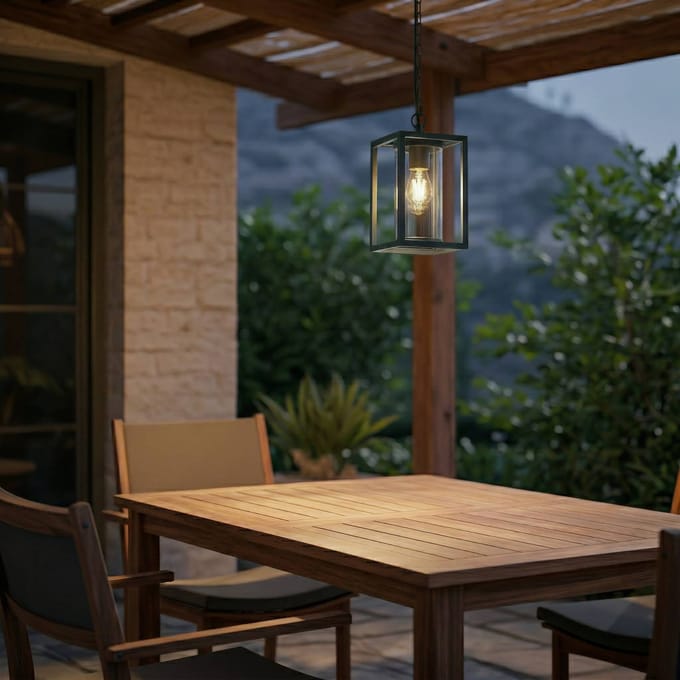 Lucande - Hanglampen buiten - 1licht - Aluminium, glas - H: 25 cm - E27 - groen
