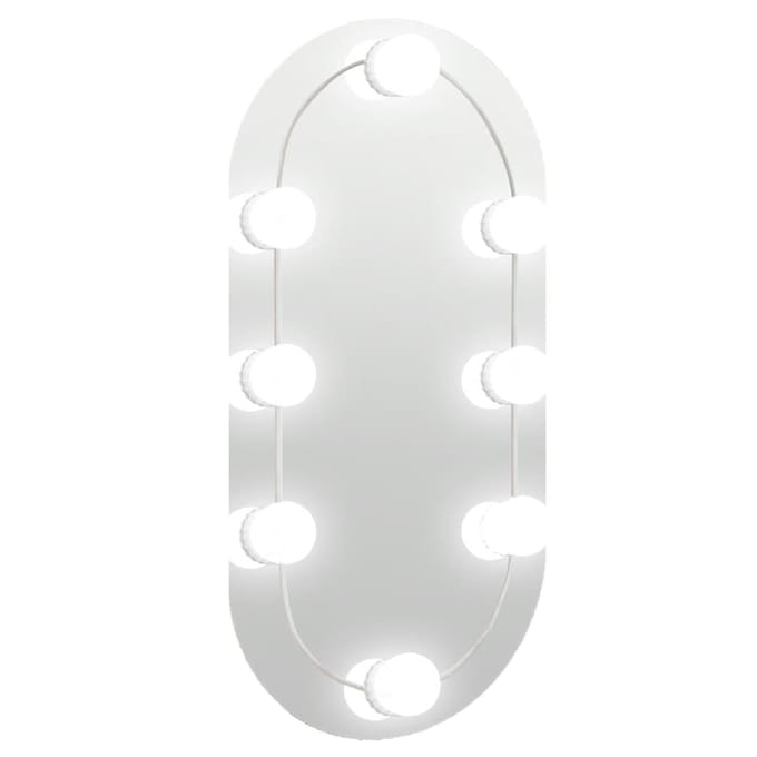 vidaXL - Spiegel - met - LED-verlichting - 40x20 - cm - glas - ovaal