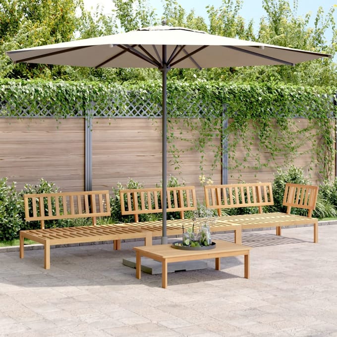 vidaXL - 4-delige - Loungeset - pallet - massief - acaciahout