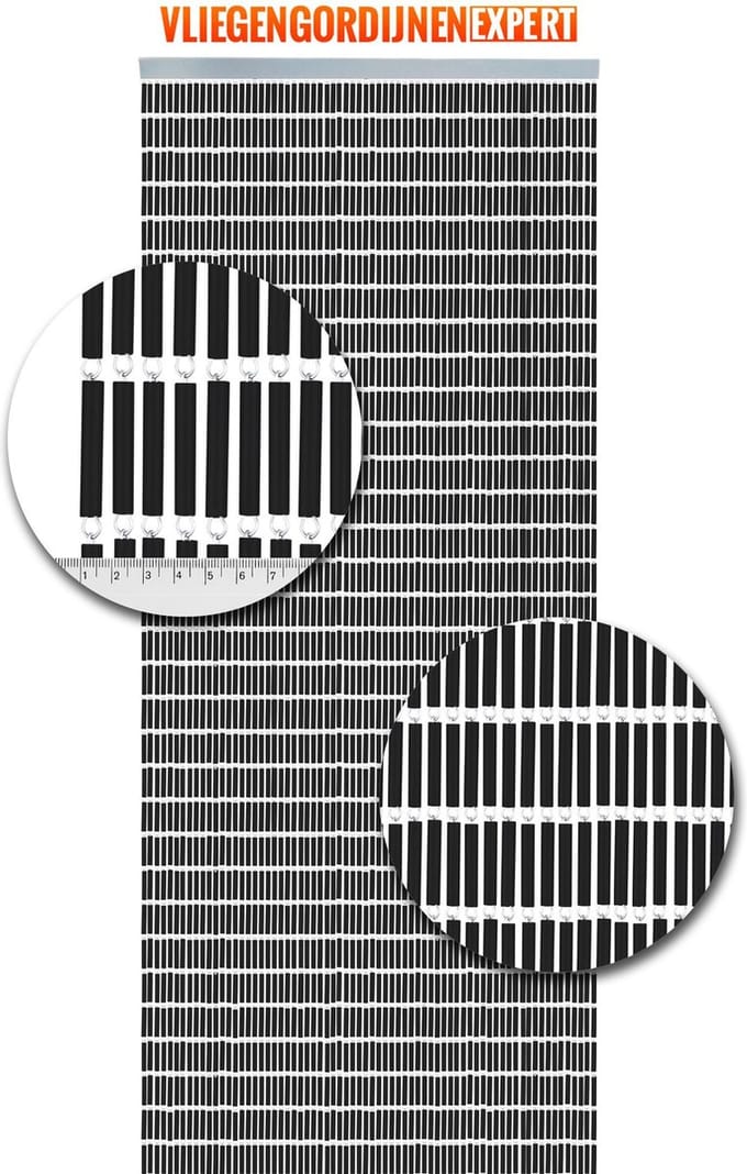Vliegengordijn Hulzen Zwart - 100cm x 240cm