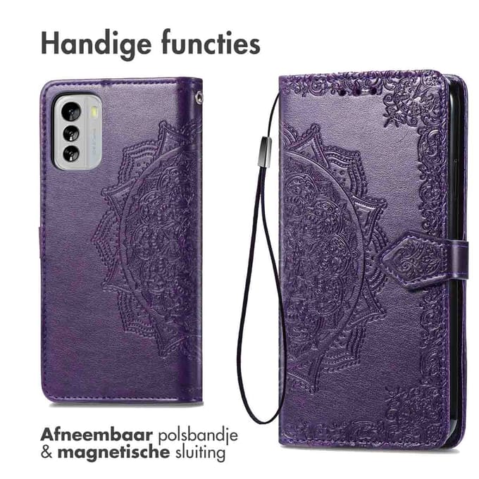 imoshion Hoesje - Geschikt voor Nokia G60 - Mandala Bookcase - Paars