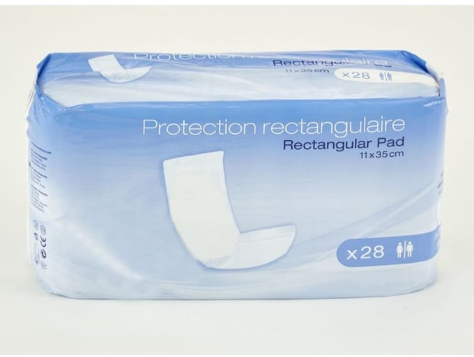 AMD Pad Rectangular - Doorlaatbaar 11 x 35 cm - 1 pak van 28 stuks