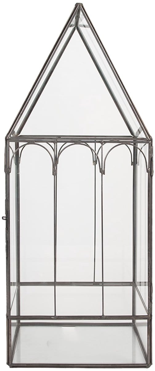 Clayre & Eef Decoratie Kweekkastje 15x15x38 cm Transparant Metaal