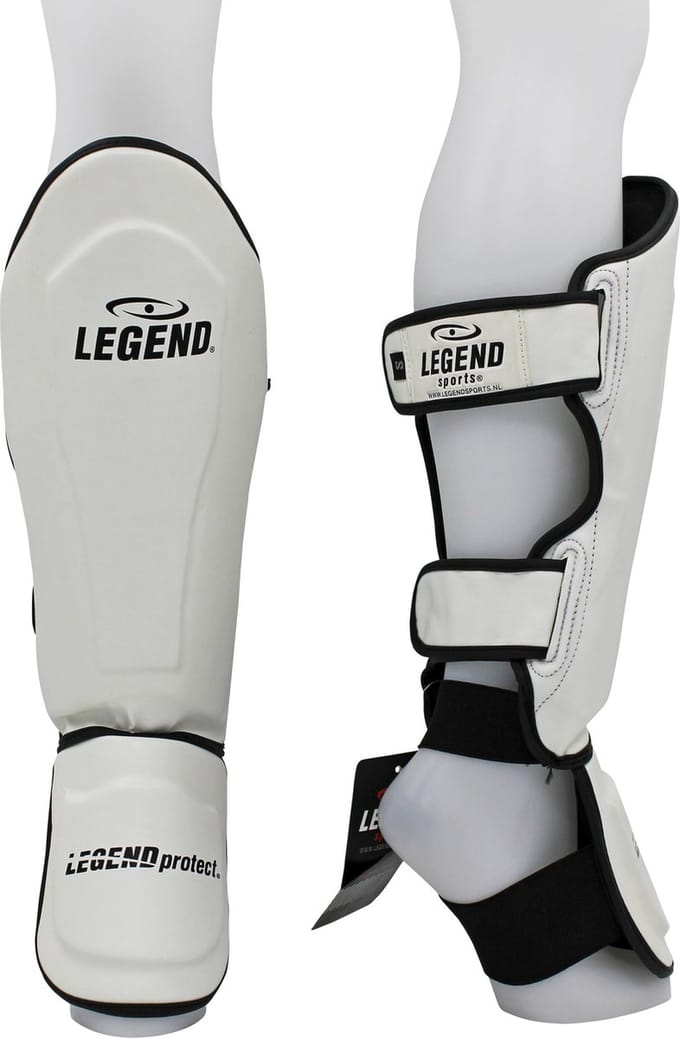 Kickboks Scheenbeschermers Legend Best Heren/Dames Wit PU M