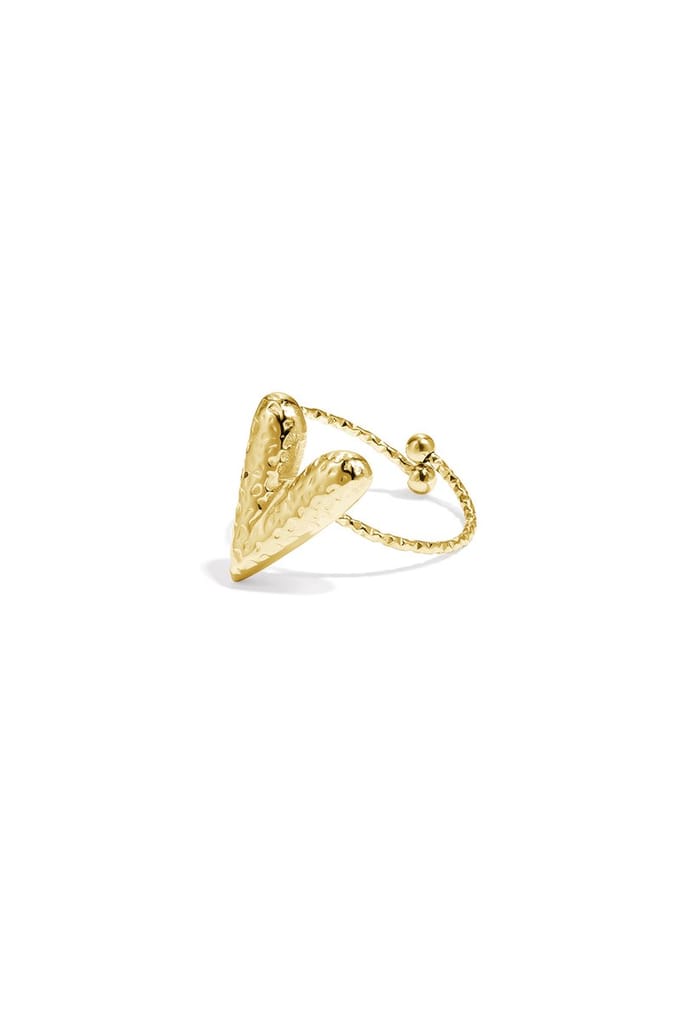 Ring Chunky Heart - Goud - Hart - Stainless Steel - Cadeau - Liefde - Valentijn