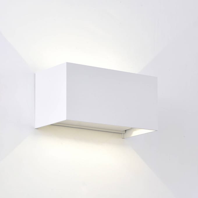 Mantra Iluminación Buitenwandlamp Davos dubbel, wit, dimbaar, aluminium