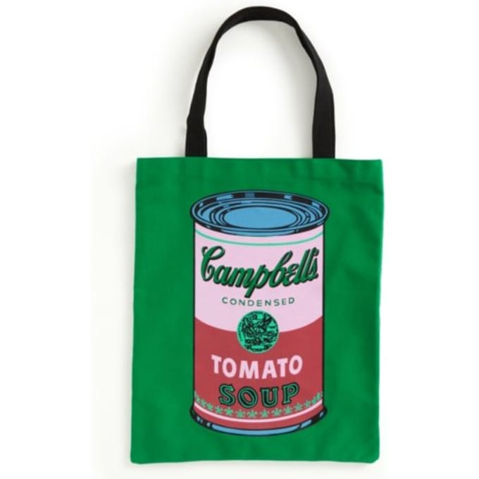 Warhol Soup Can Canvas Tote Bag - Green - Galison