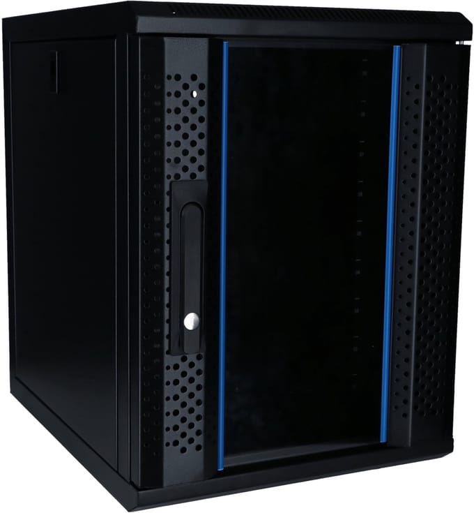 DSIT 10 inch 9U serverkast met glazen deur 370x450x486mm (BxDxH) - serverbehuizing - serverrack