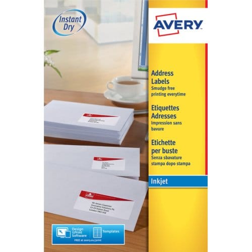 Etiket avery j8163-100 99.1x38.1mm wit 1400 Etiketten