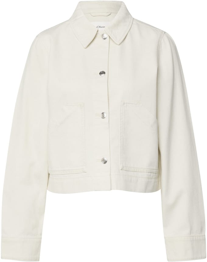 Dames Casual Denim Jacket in Katoenmix met Opgestikte Zakjes s.Oliver