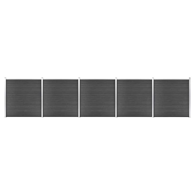 vidaXL - Schuttingpanelenset - 872x186 - cm - HKC - zwart