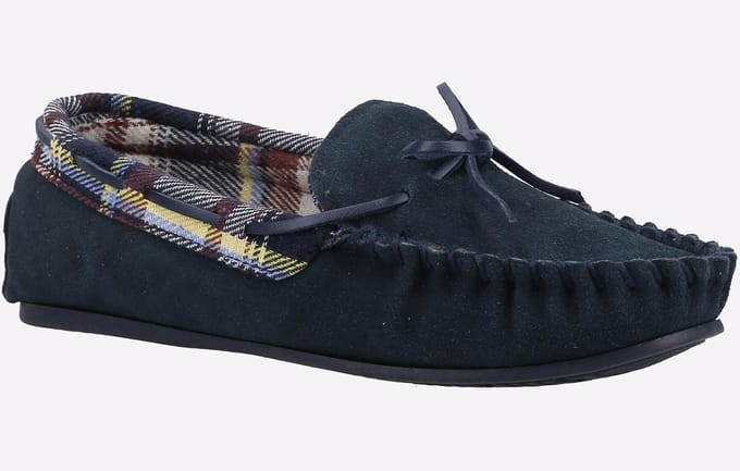 Cotswold Chatsworth Dames Suède Navy Slippers