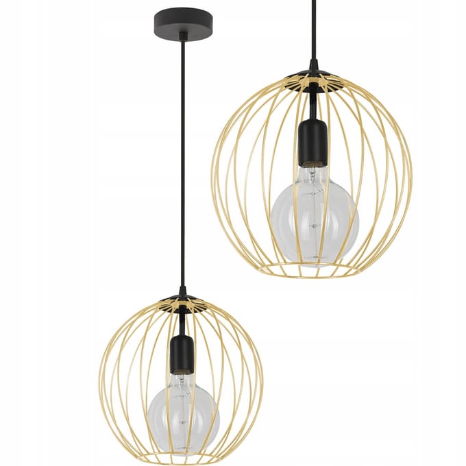 Hanglamp SIERRA E27 goud draad bol lampenkap metaal 90cm
