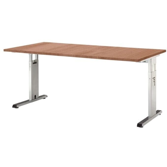 ULM bureau, C-poot, rechthoekig, B 1600 x D 800 x H 650-850 mm, afwerking walnoot