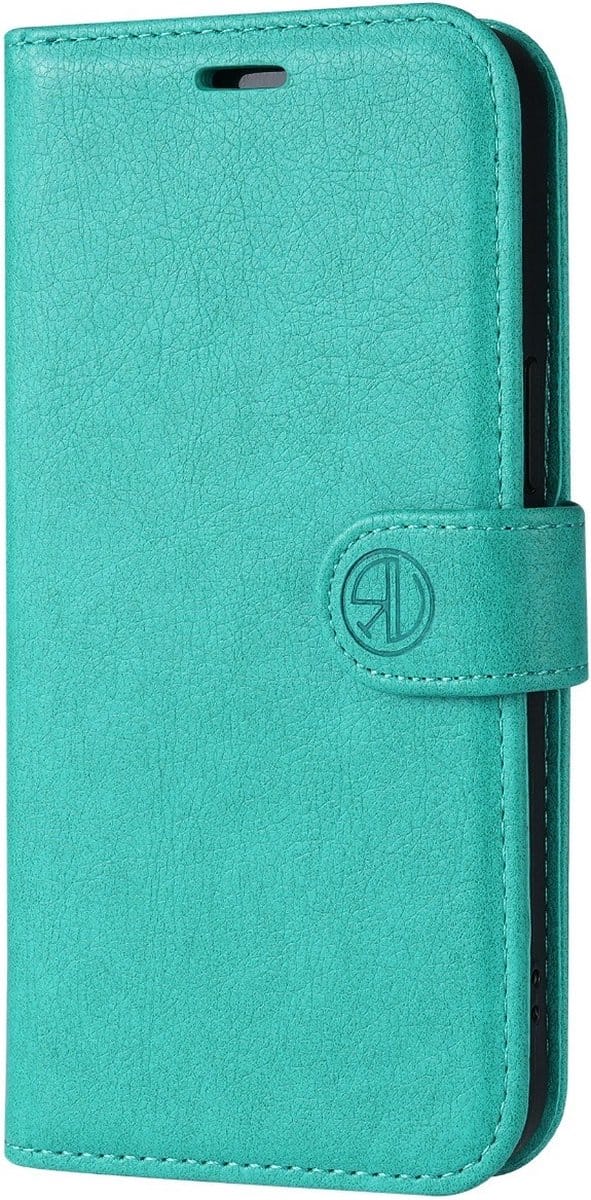 Hoesje geschikt voor Apple iphone 15 pro max /book case met pasjeshouder hoge kwaliteit kleur Turquoise