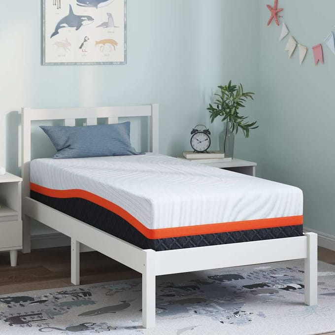 vidaXL - Matras - Wit - en - Grijs - 80 - x - 160 - cm - Jacquard - stof