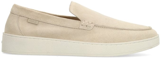 Manfield - Heren - Beige suède loafers - Maat 41