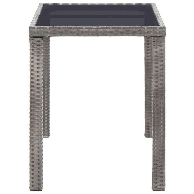 vidaXL - Tuintafel - 123x60x74 - cm - poly - rattan - antraciet