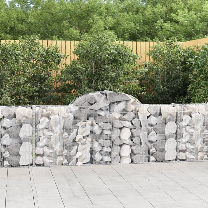 vidaXL - Schanskorven - 12 - st - gewelfd - 200x30x80/100 - cm - ijzer