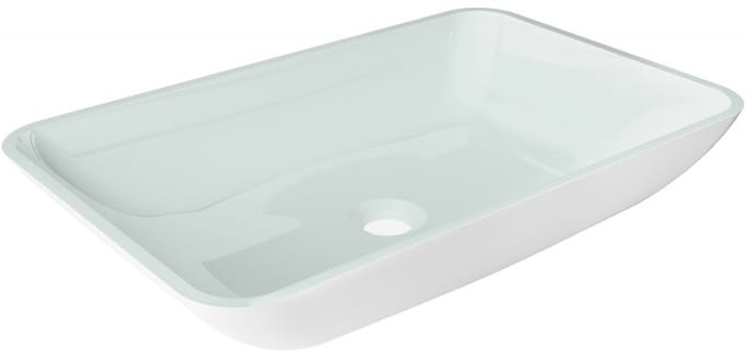 Mexen Megan glazen opbouw waskom 56 x 36 cm, wit - 24135630
