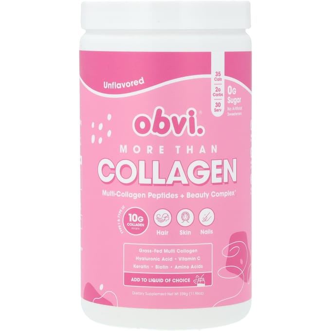 Obvi, Morethan Collagen, Peptides de Collagène Multiples + Complexe Beauté, Sans Saveur, 11,96 oz (339 g)