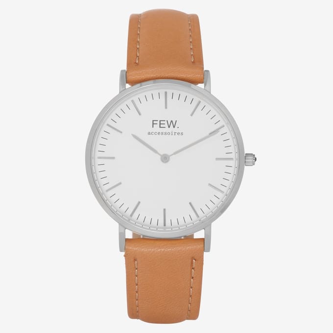 Bellezza Grande Silver Cognac Leather