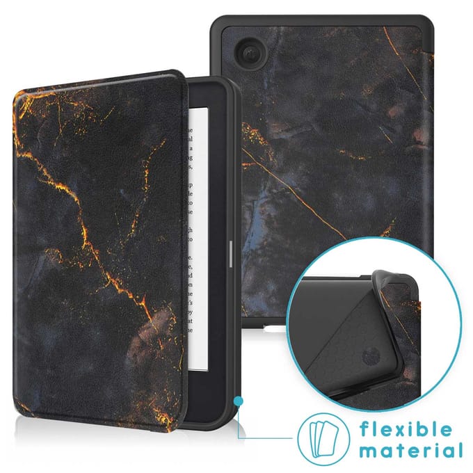 imoshion Design Slim Soft Case Sleepcover voor de Kobo Clara 2E / Tolino Shine 4 - Black Marble