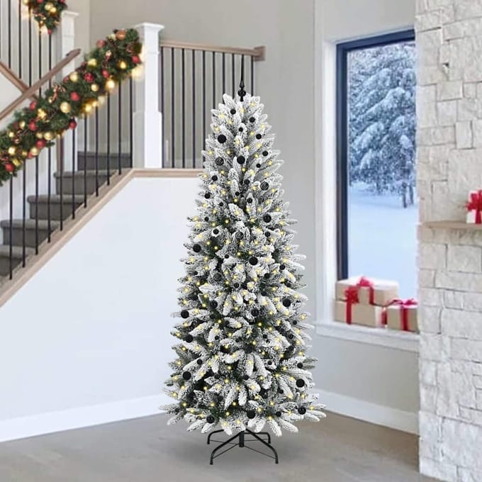 vidaXL - Kunstkerstboom - Wit - 240 - cm - PVC - en - plastic - en - staal - en - PE