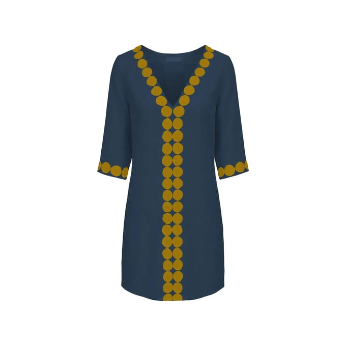 Korte linnen jurk voor vrouwen Haris Cotton
