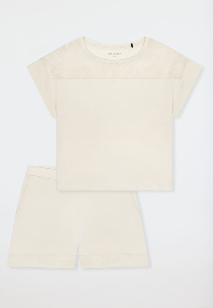 Korte interlock-pyjama 'Parelmoer' - Modern Allure 42