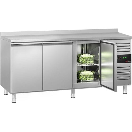GGM Gastro Koelwerkbank ECO - 1795x700mm - met 3 deuren - opstand zilver