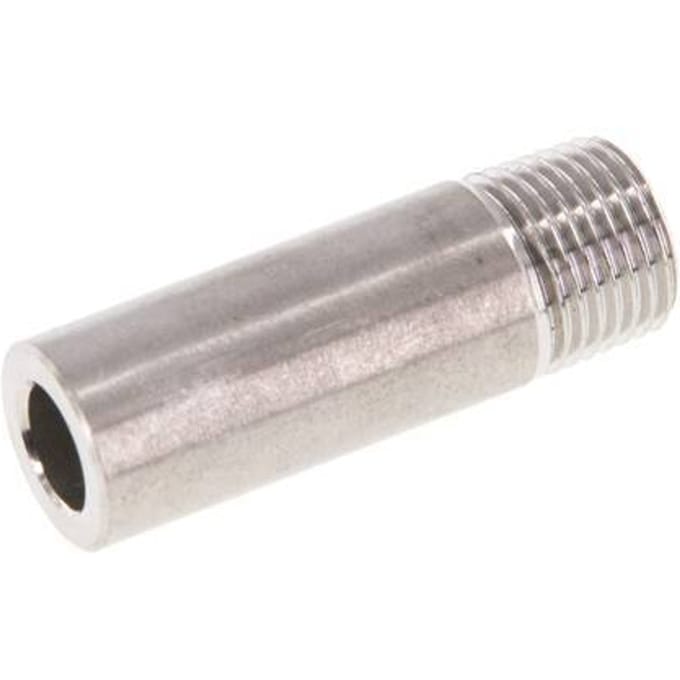 R 1/8'' Buitendraad x 10.2mm RVS Pijpnippel met Las uiteinde 20 Bar DIN 2982 - 30mm [2 Stuks]