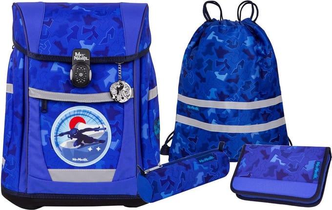 McNeill Schooltas Tenero Schoolbag Set 5-delig Puzzle Blauw