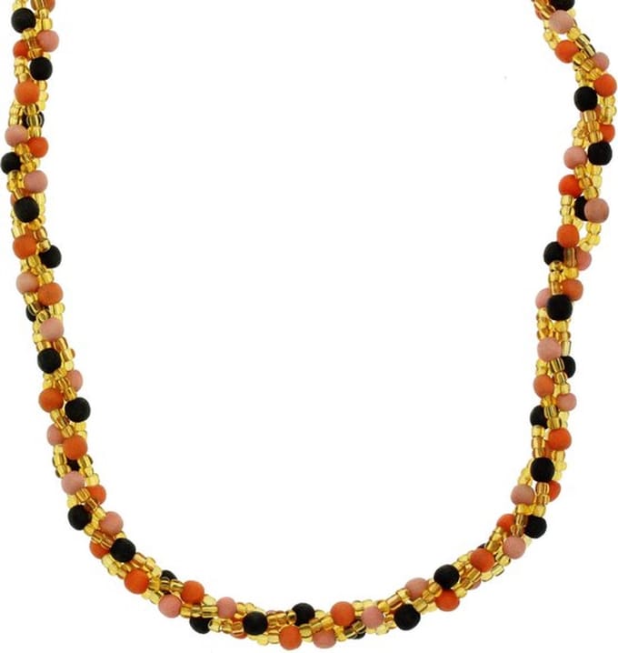 Behave - Lange oranje kralen ketting - Modeaccessoire 165 cm lang