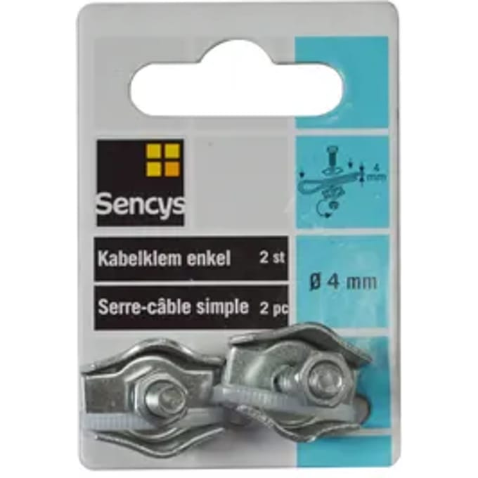 Sencys Kabelklem - Staal - Diam. 4mm - 2 Stuks