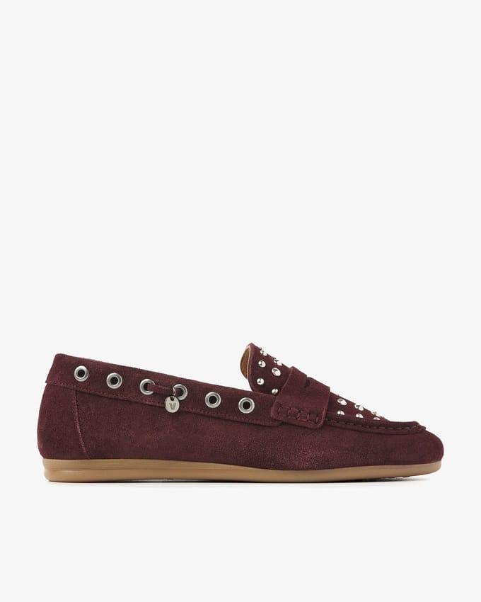 VIA VAI June Macy Loafers Dames - Suède - Bordeaux - Maat 41